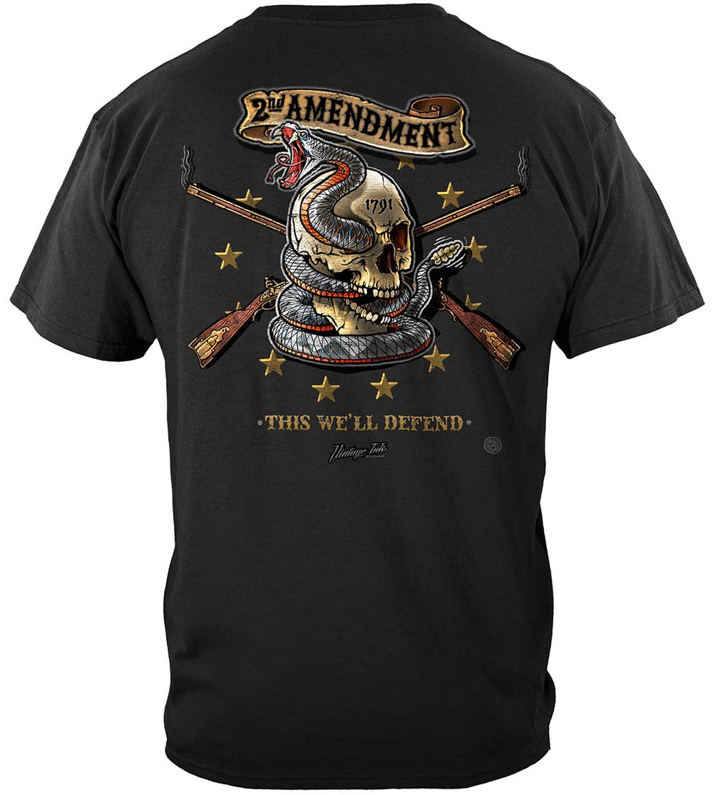 2nd Amendment Tattoo This We'll Defend T-Shirt - back view