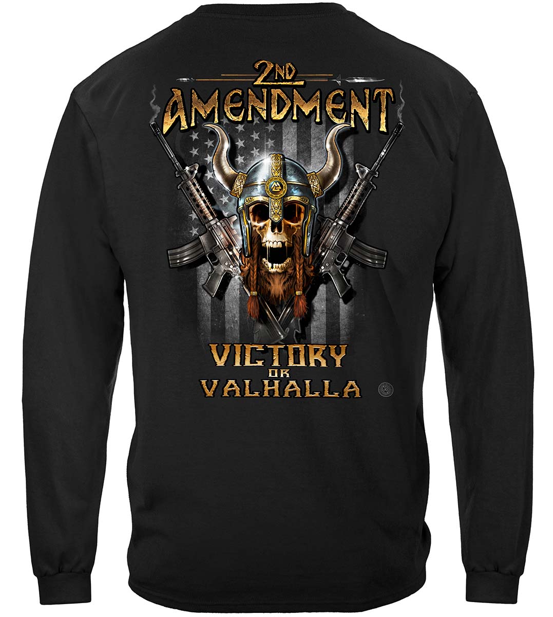 2nd Amendment Viking Warrior Long Sleeve Shirt - back view