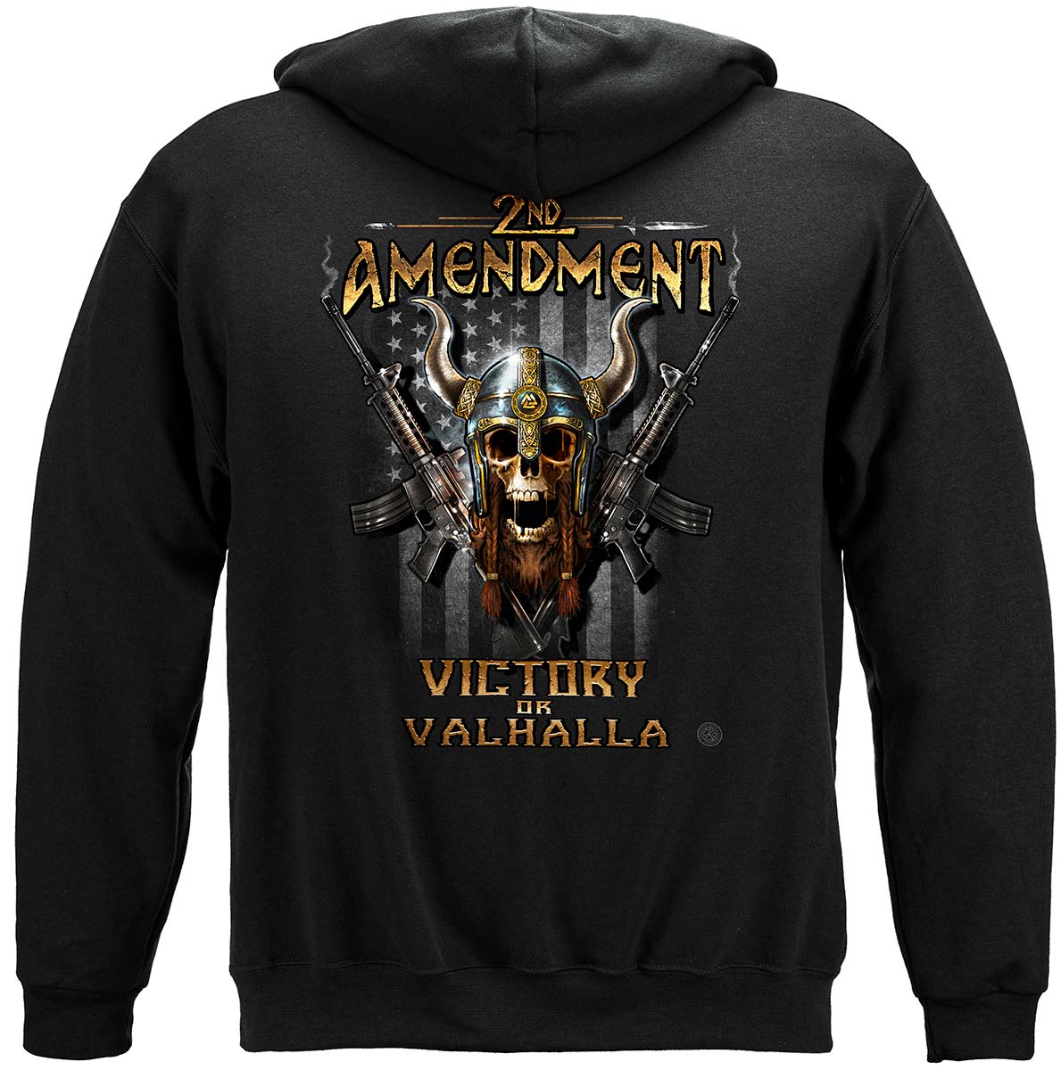 2nd Amendment Viking Warrior Hoodie - back view