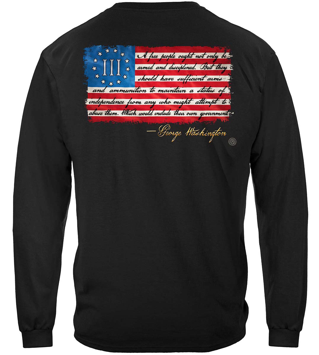 2nd Amendment George Washington Long Sleeve Shirt - back view