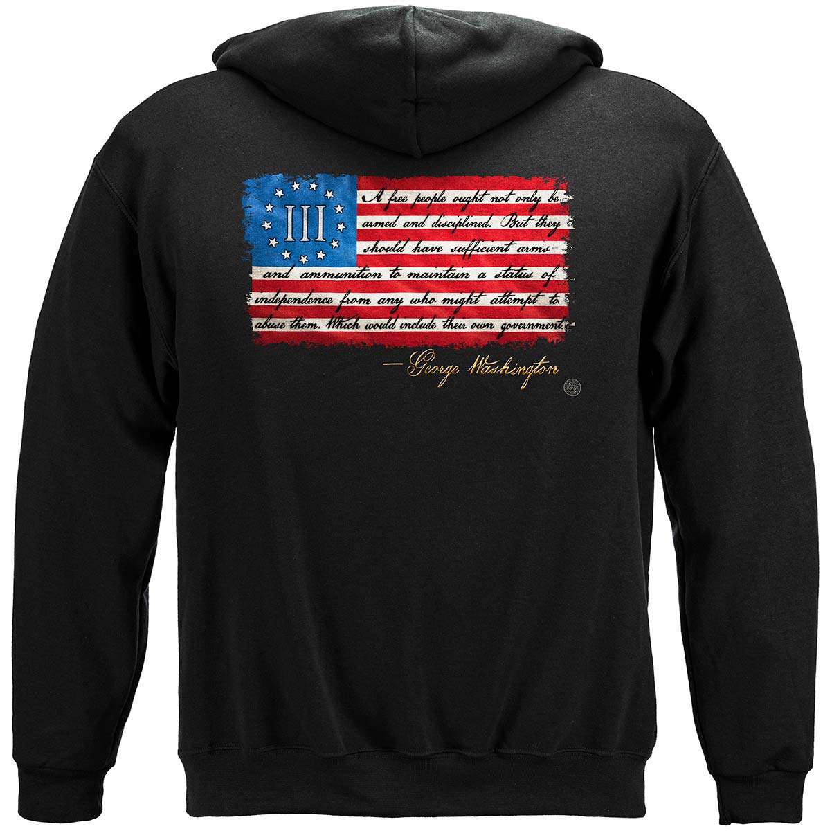 2nd Amendment George Washington Hoodie - back view