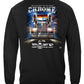 Trucker Chrome to the Bone Big Rig Brush Guard Long Sleeve Shirt - back view