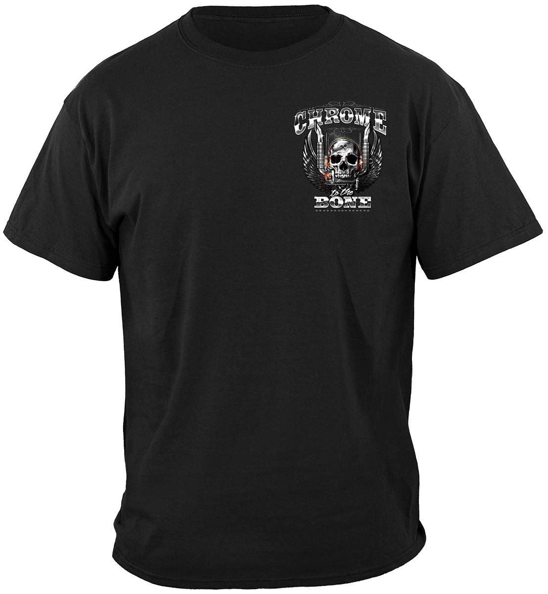 Trucker Chrome to the Bone Diesel Runs Deep T-Shirt - front view