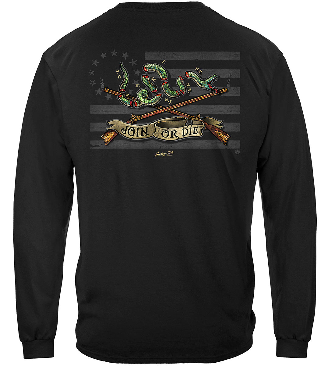 2nd Amendment Join or Die Long Sleeve Shirt - back view