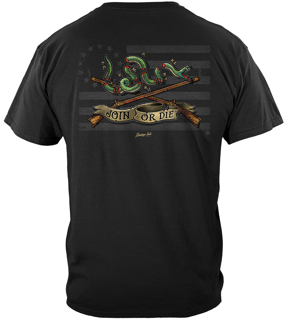 2nd Amendment Join or Die T-Shirt - back view