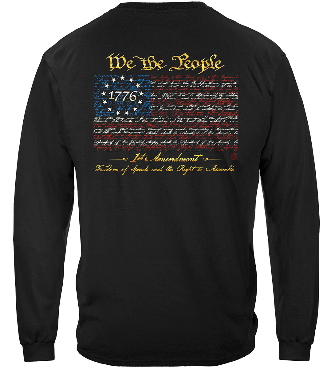 1st Amendment Betsy Ross Flag We the People Long Sleeve Shirt - back view