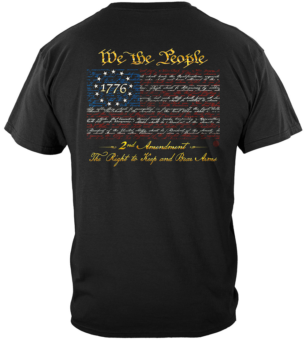 2nd Amendment Betsy Ross Flag We the People T-Shirt - back view