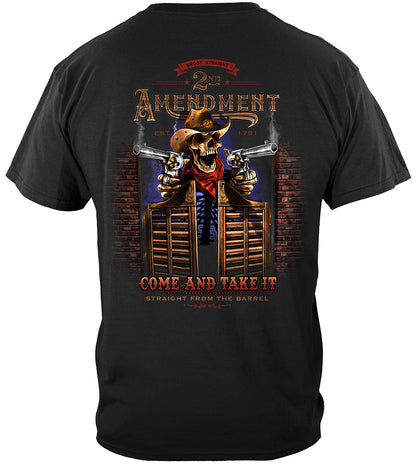 2nd Amendment Saloon Betsy Ross Flag Come and Take It T-Shirt - back view