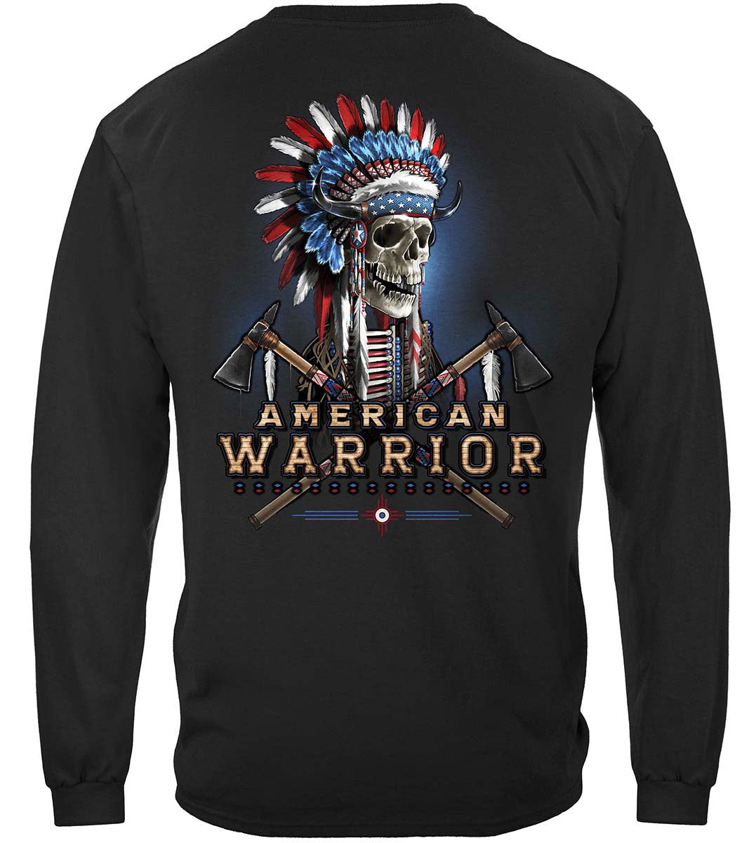 American Indian First Nation Warrior Long Sleeve Shirt - back view