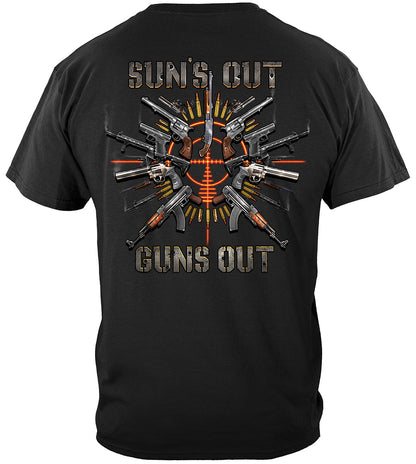 2nd Amendment Sun's Out Guns Out T-Shirt - back view