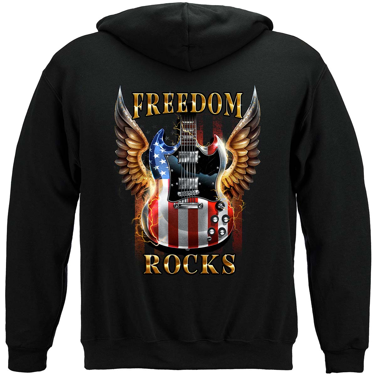 Guitar Freedom Rocks Hoodie - back view