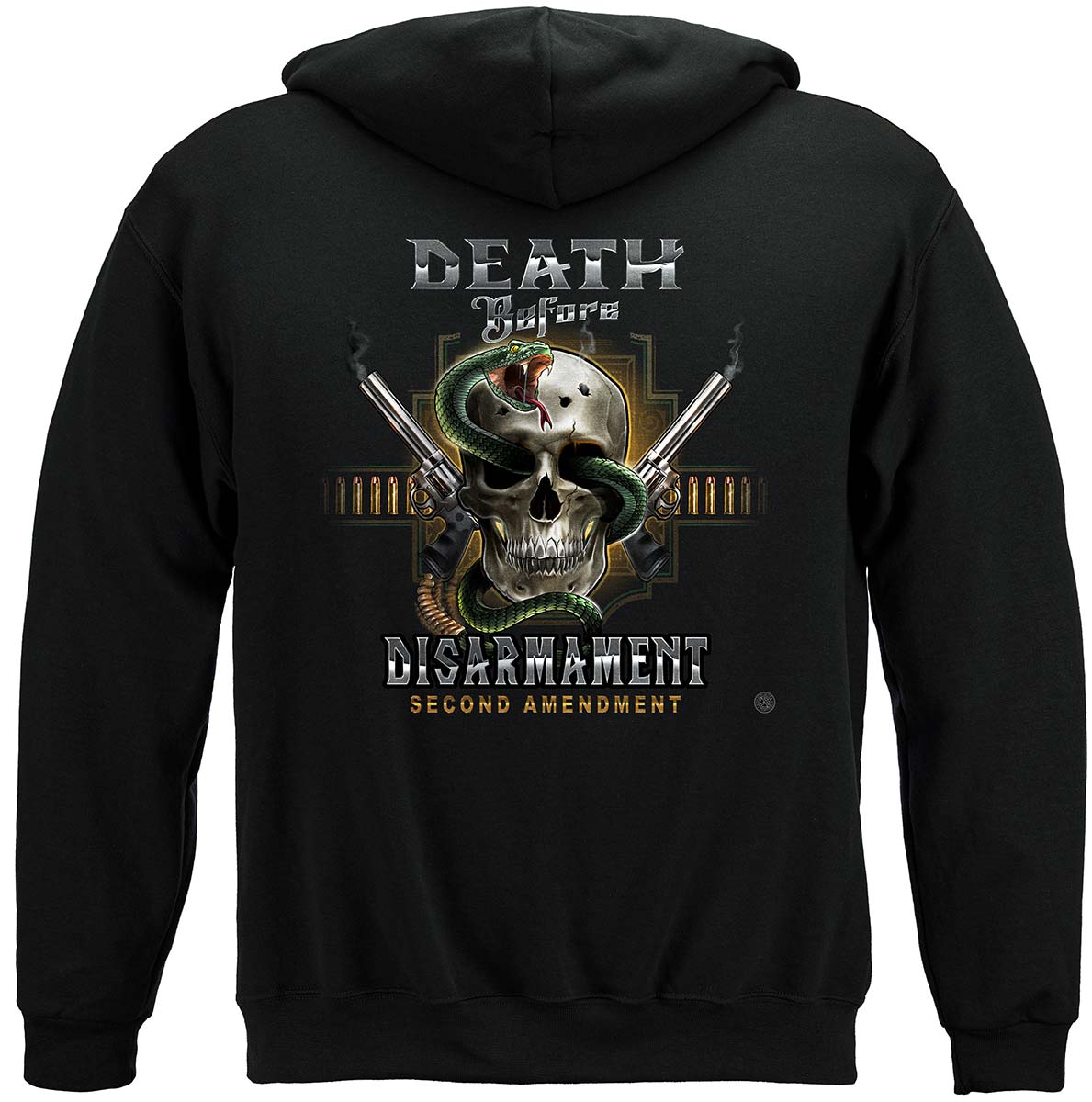 2nd Amendment Death Before Disarmament Hoodie - back view