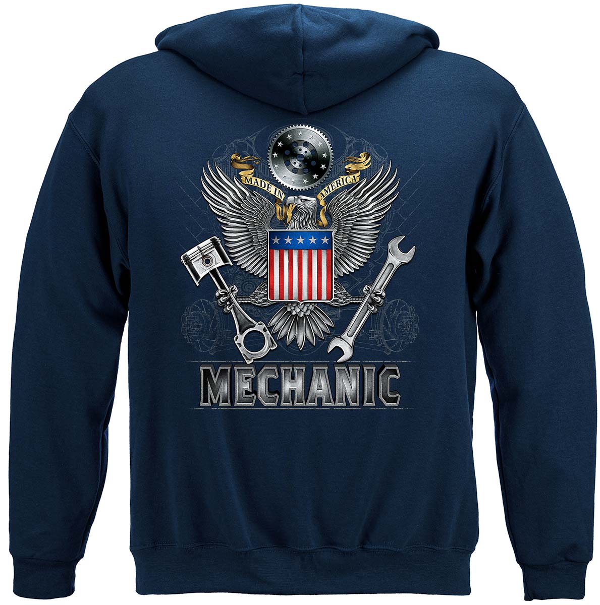 Made in America Mechanic Hoodie - back view