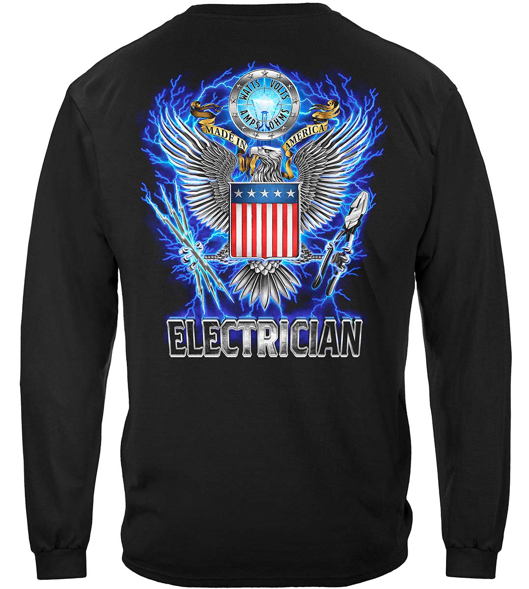 Made in America Electrician Long Sleeve Shirt - back view