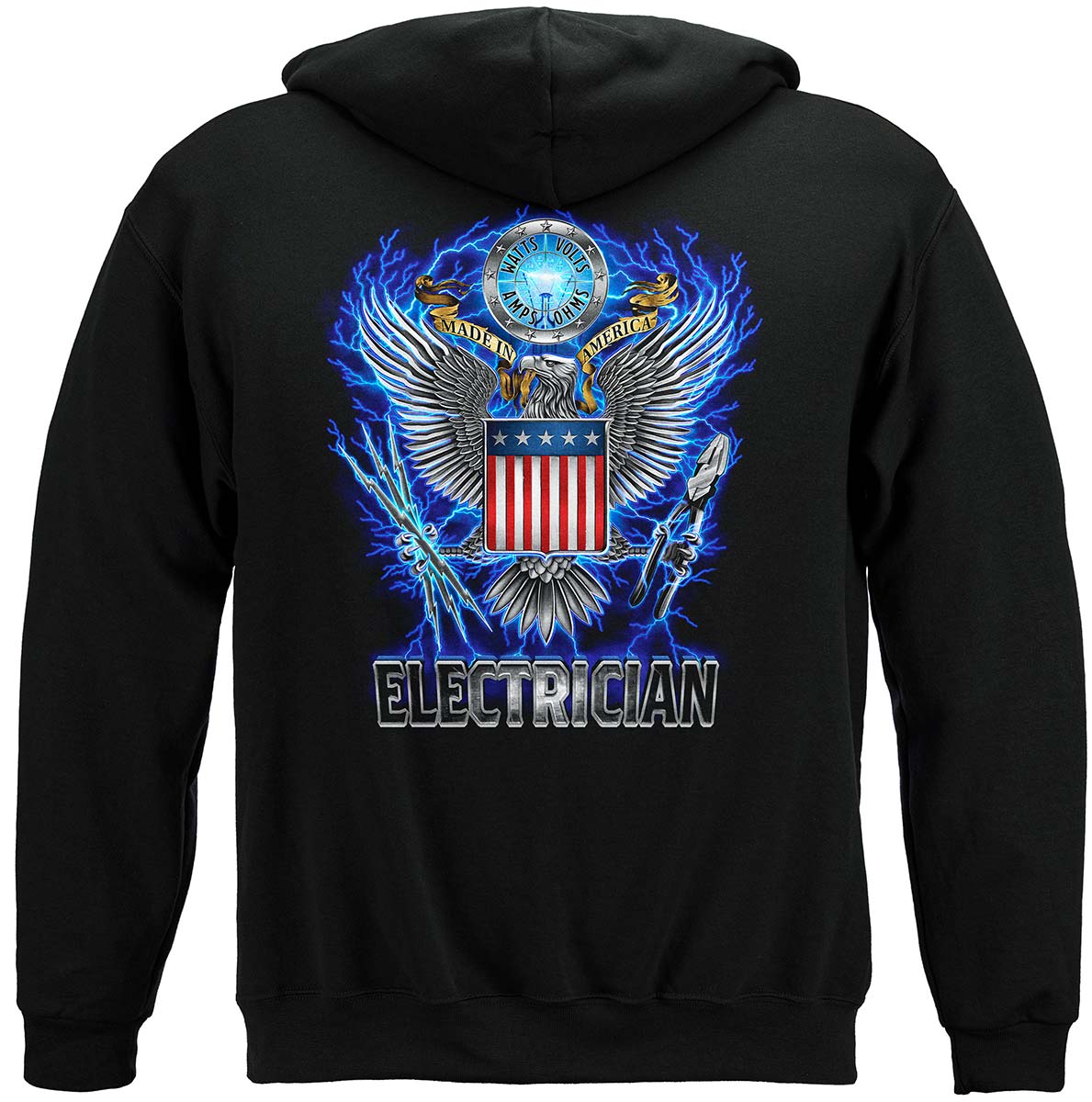 Made in America Electrician Hoodie - back view