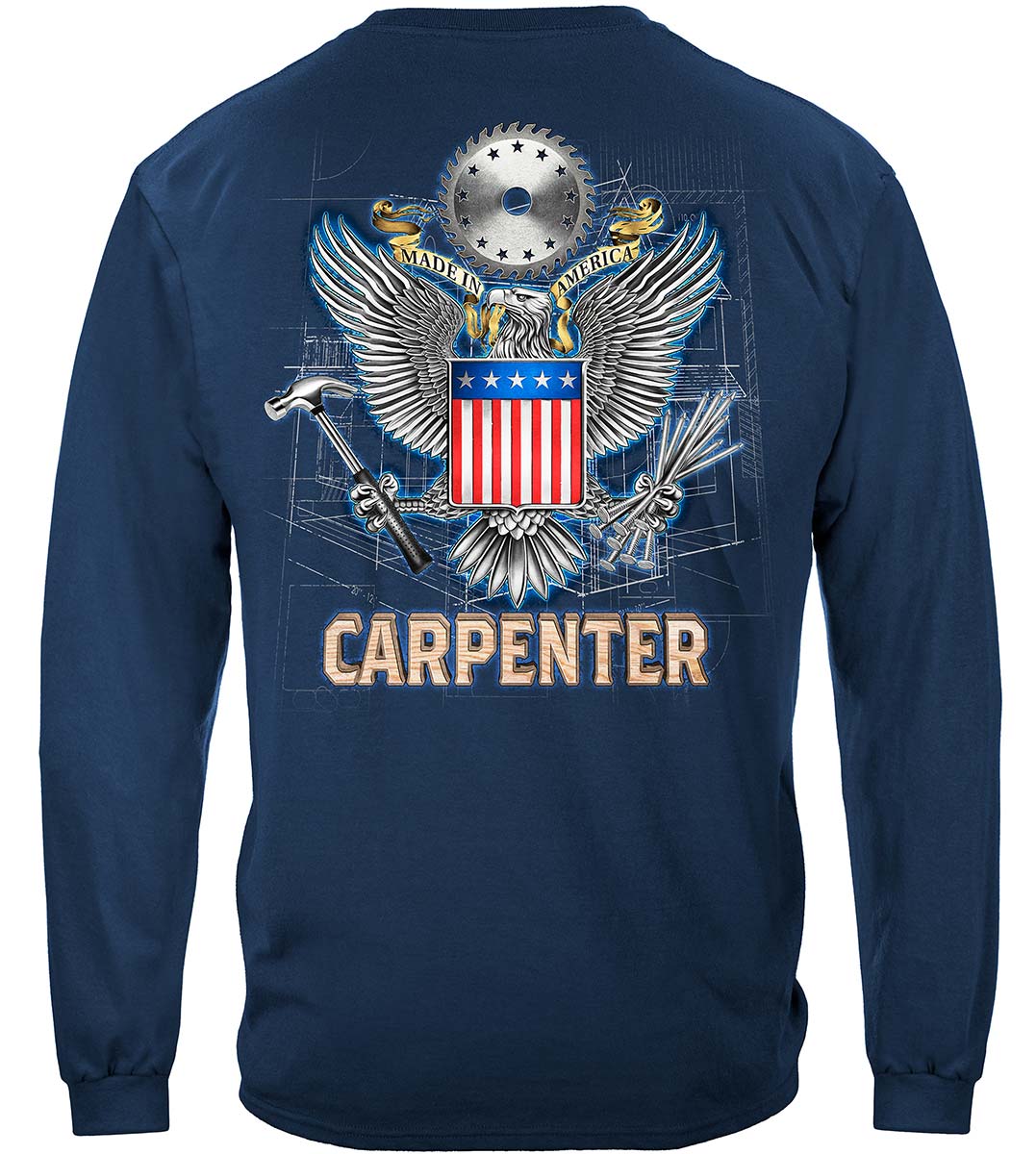 Made in America Carpenter Long Sleeve Shirt - back view