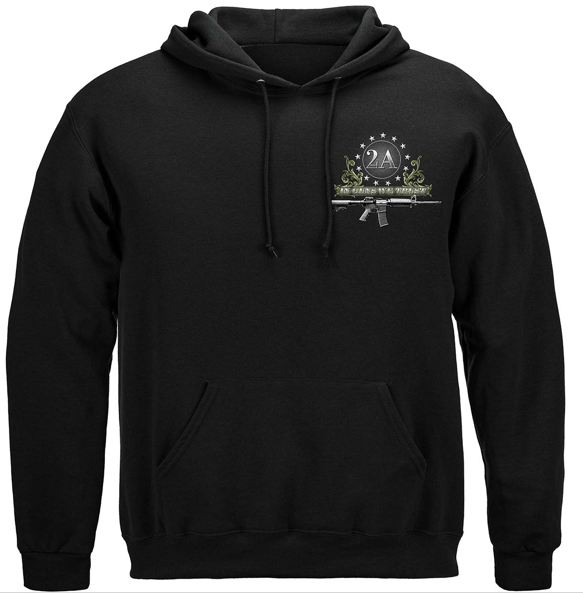 Made in America In Guns We Trust Hoodie - front view