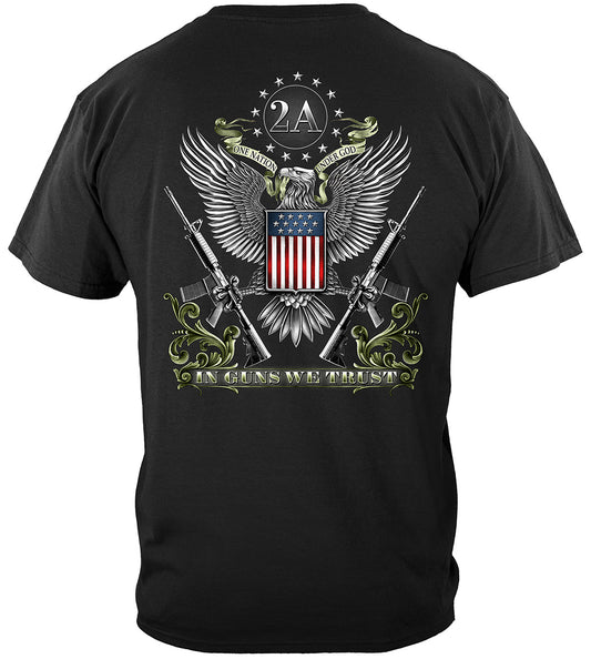 Made in America In Guns We Trust T-Shirt - back view