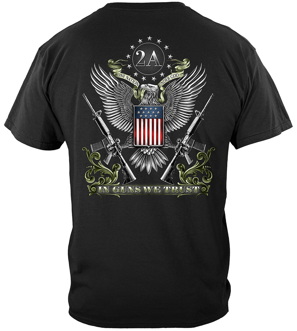 Made in America In Guns We Trust T-Shirt - back view