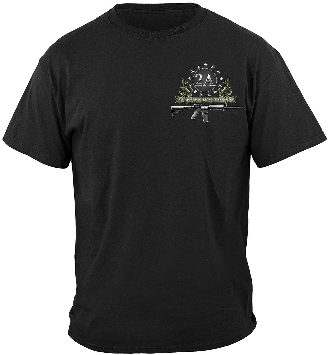 Made in America In Guns We Trust T-Shirt - front view