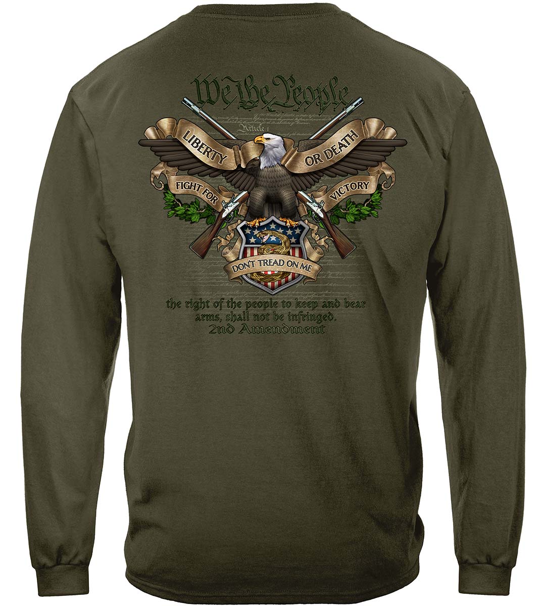 We the People Liberty or Death Fight for Victory Long Sleeve Shirt - back view