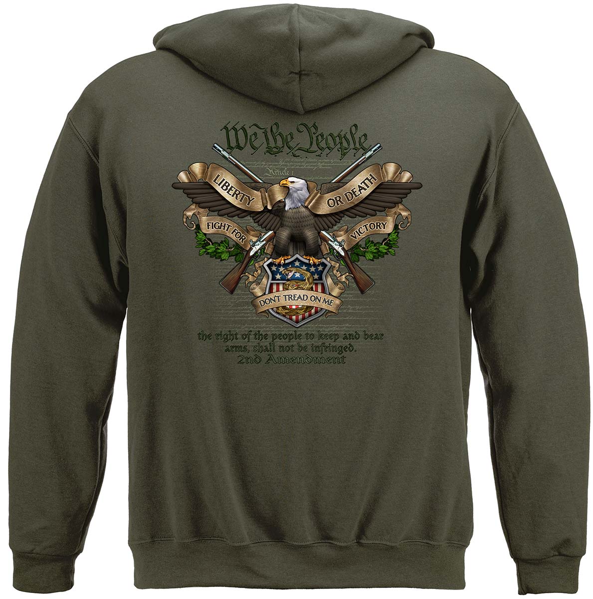 We the People Liberty or Death Fight for Victory Hoodie - back view