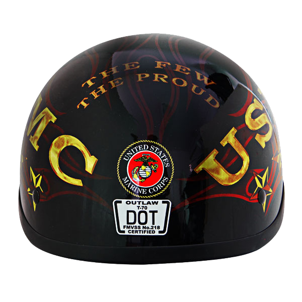 U.S. Marines Motorcycle Half Helmet – view 2