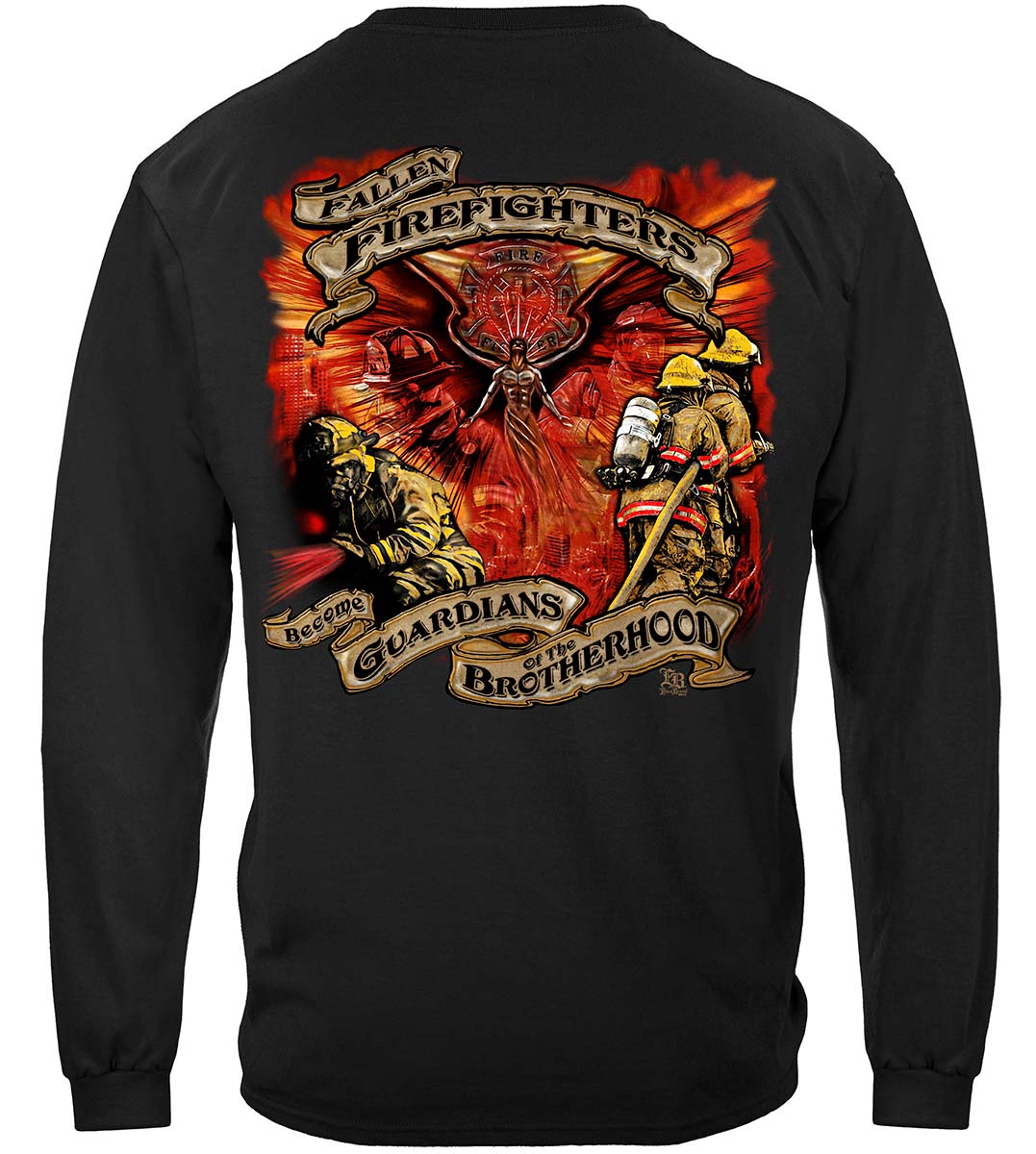 Fallen Firefighters Guardians Long Sleeve Shirt - back view