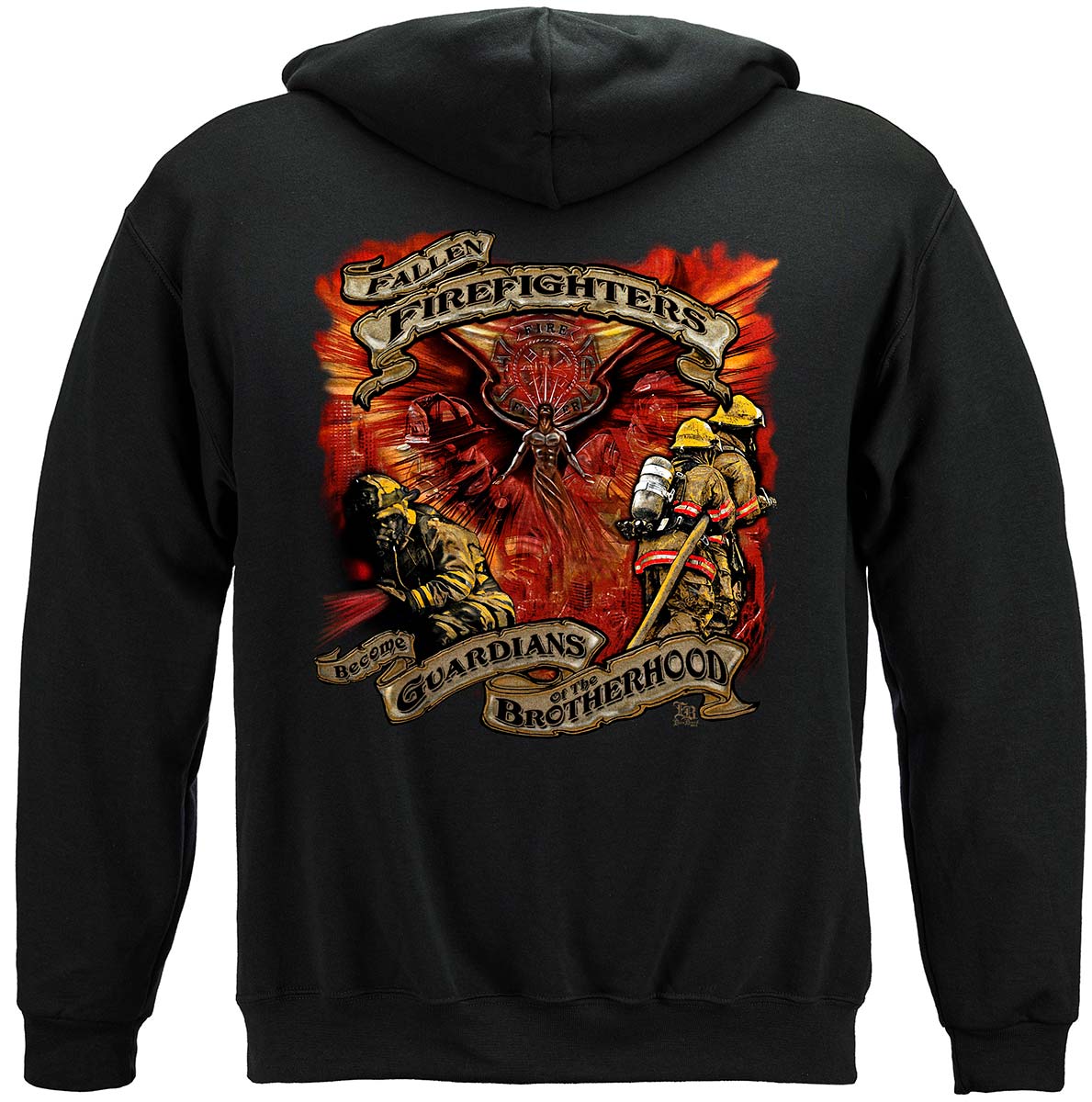 Fallen Firefighters Guardians Hoodie - back view