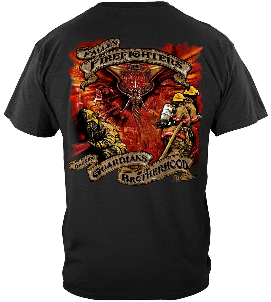 Fallen Firefighters Guardians T-Shirt - back view