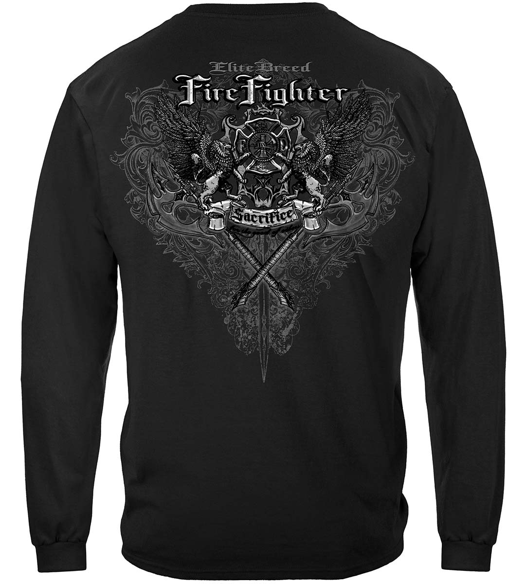 Elite Breed Sacrifice Firefighter Long Sleeve Shirt - back view