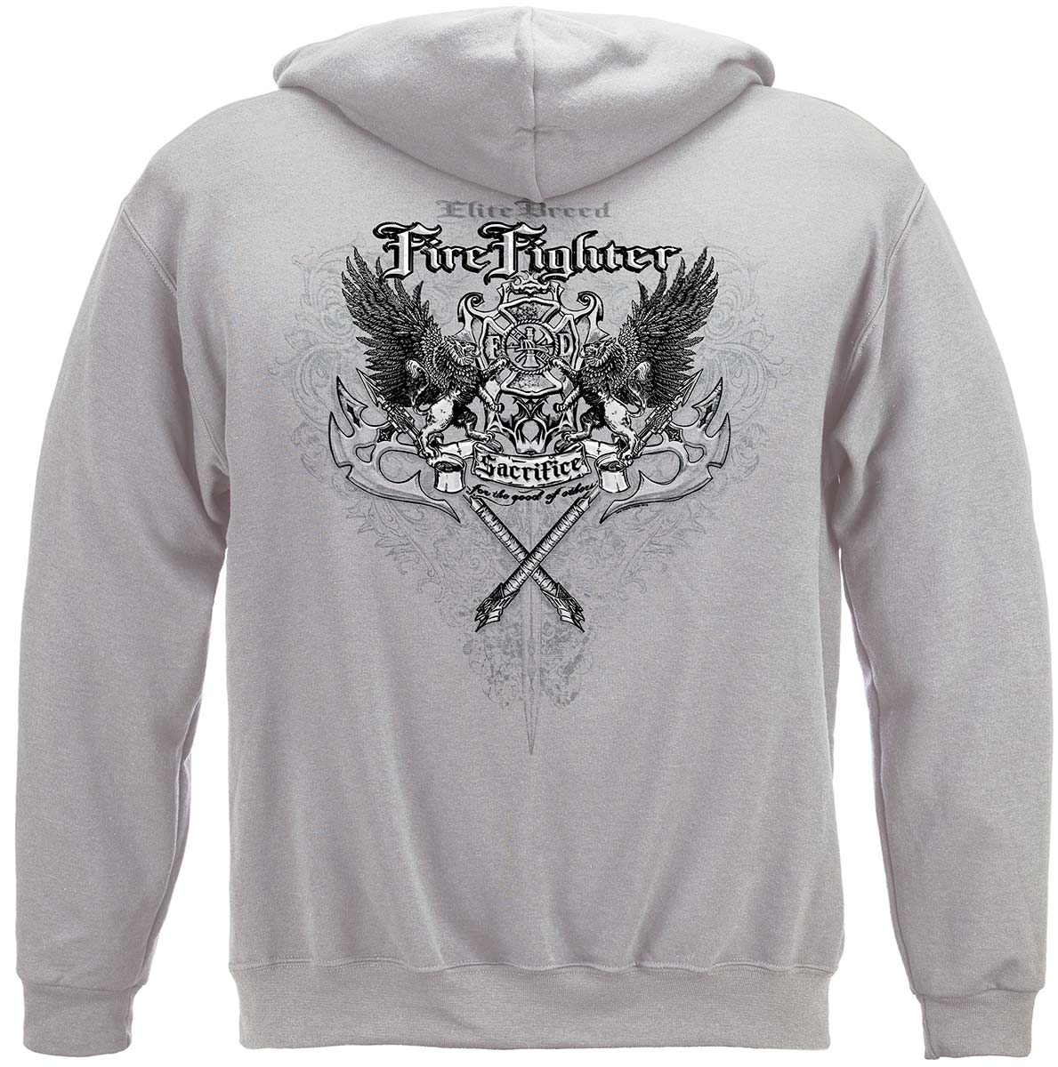Elite Breed Sacrifice Firefighter Hoodie - back view