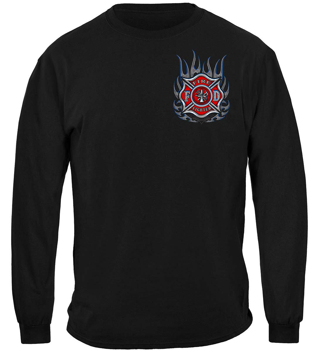 Elite Breed Chrome Eagle Firefighter Long Sleeve Shirt - front view