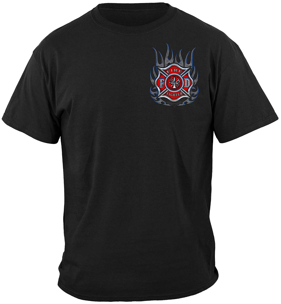 Elite Breed Chrome Eagle Firefighter T-Shirt - front view