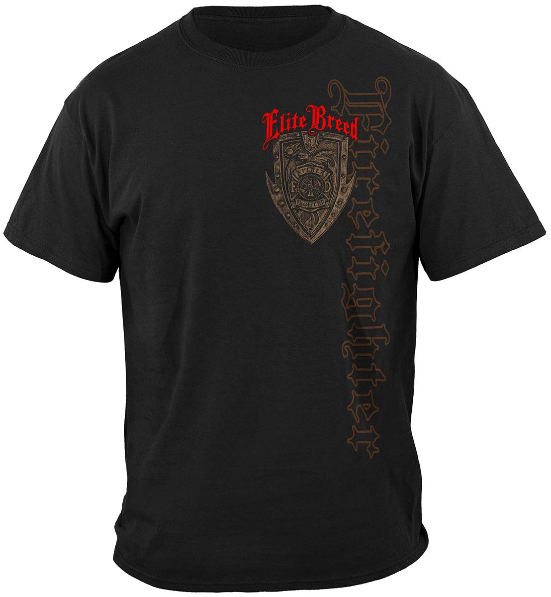 Elite Breed Firefighter Born or You're Not T-Shirt - front view