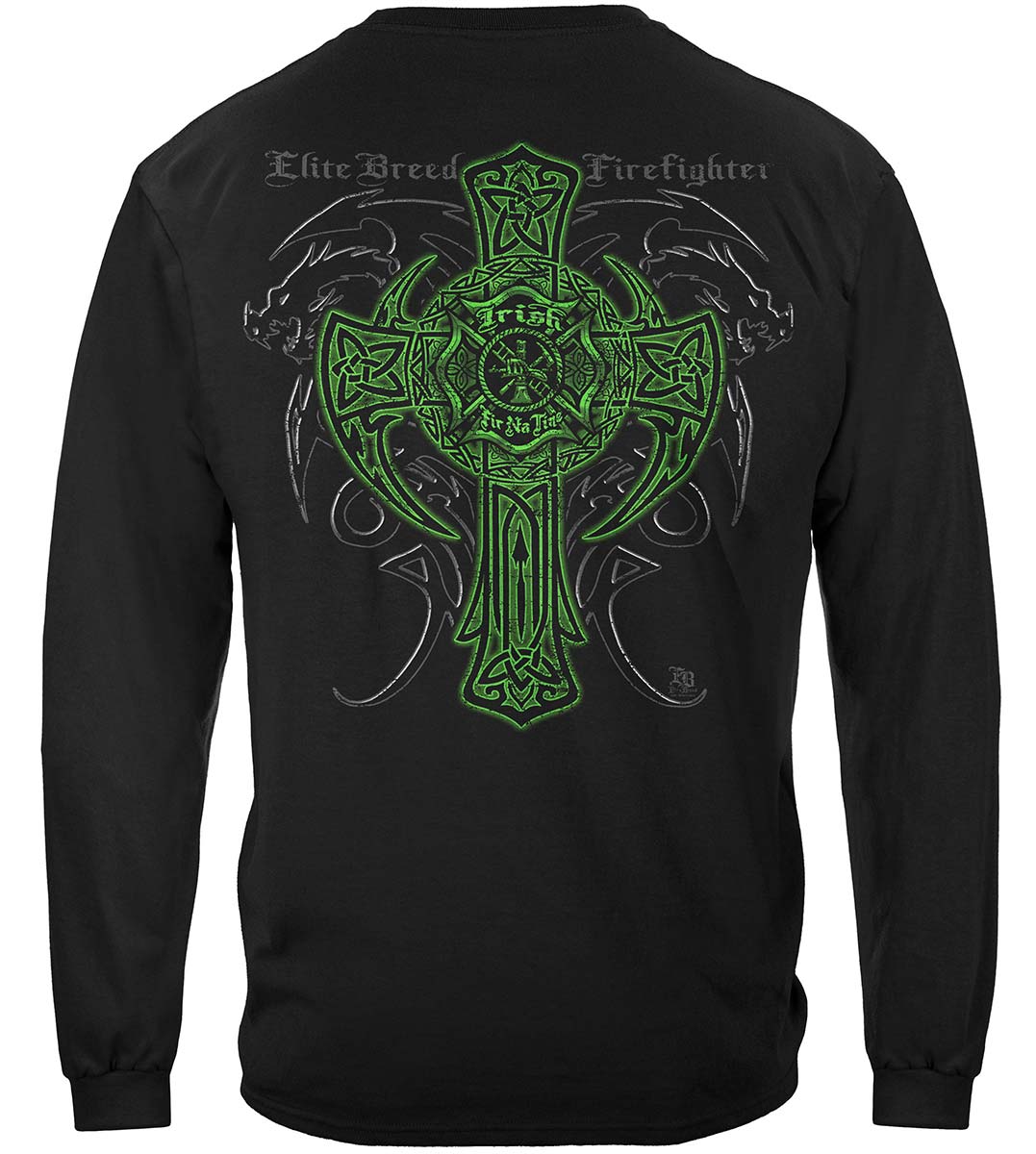 Elite Breed Irish Dragon Firefighter Long Sleeve Shirt - back view