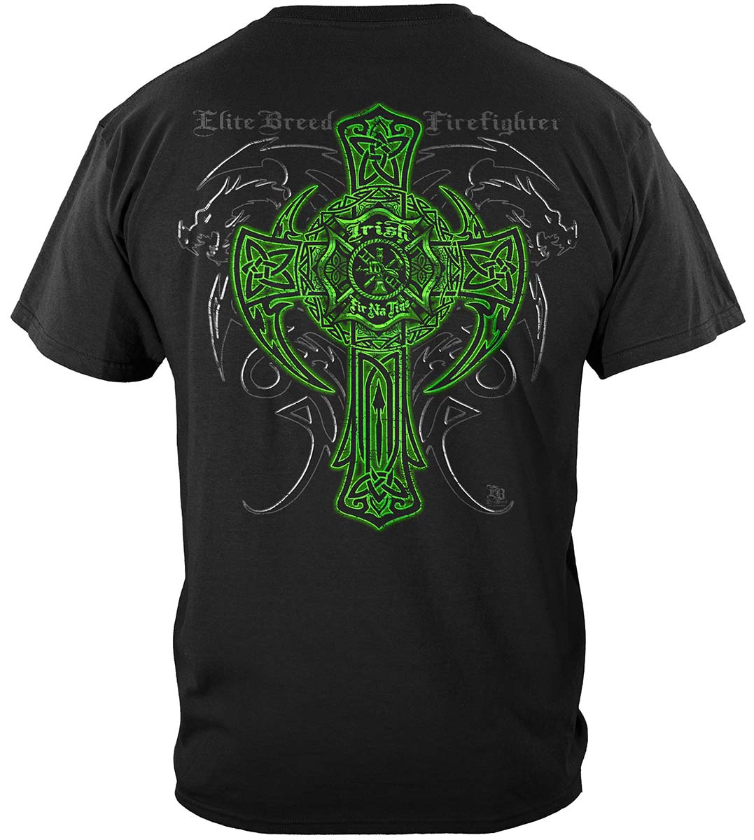 Elite Breed Irish Dragon Firefighter T-Shirt - back view