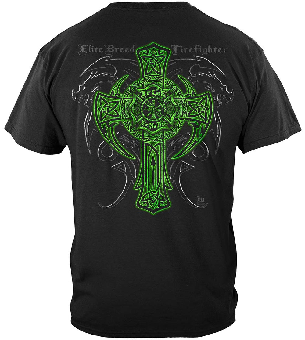 Elite Breed Irish Dragon Firefighter T-Shirt - back view