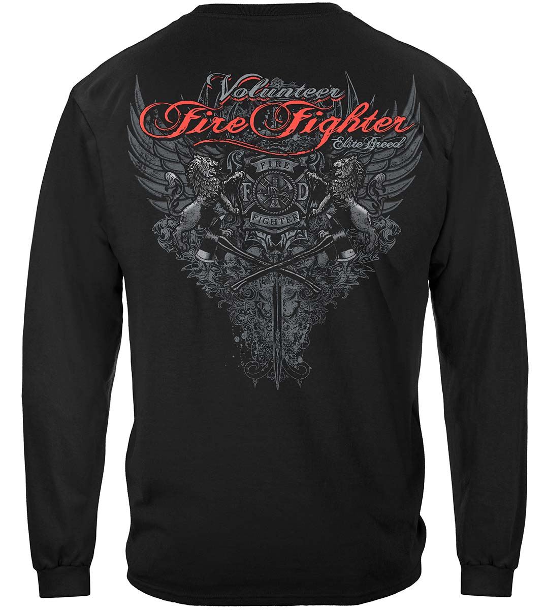 Elite Breed Volunteer Firefighter Long Sleeve Shirt - back view