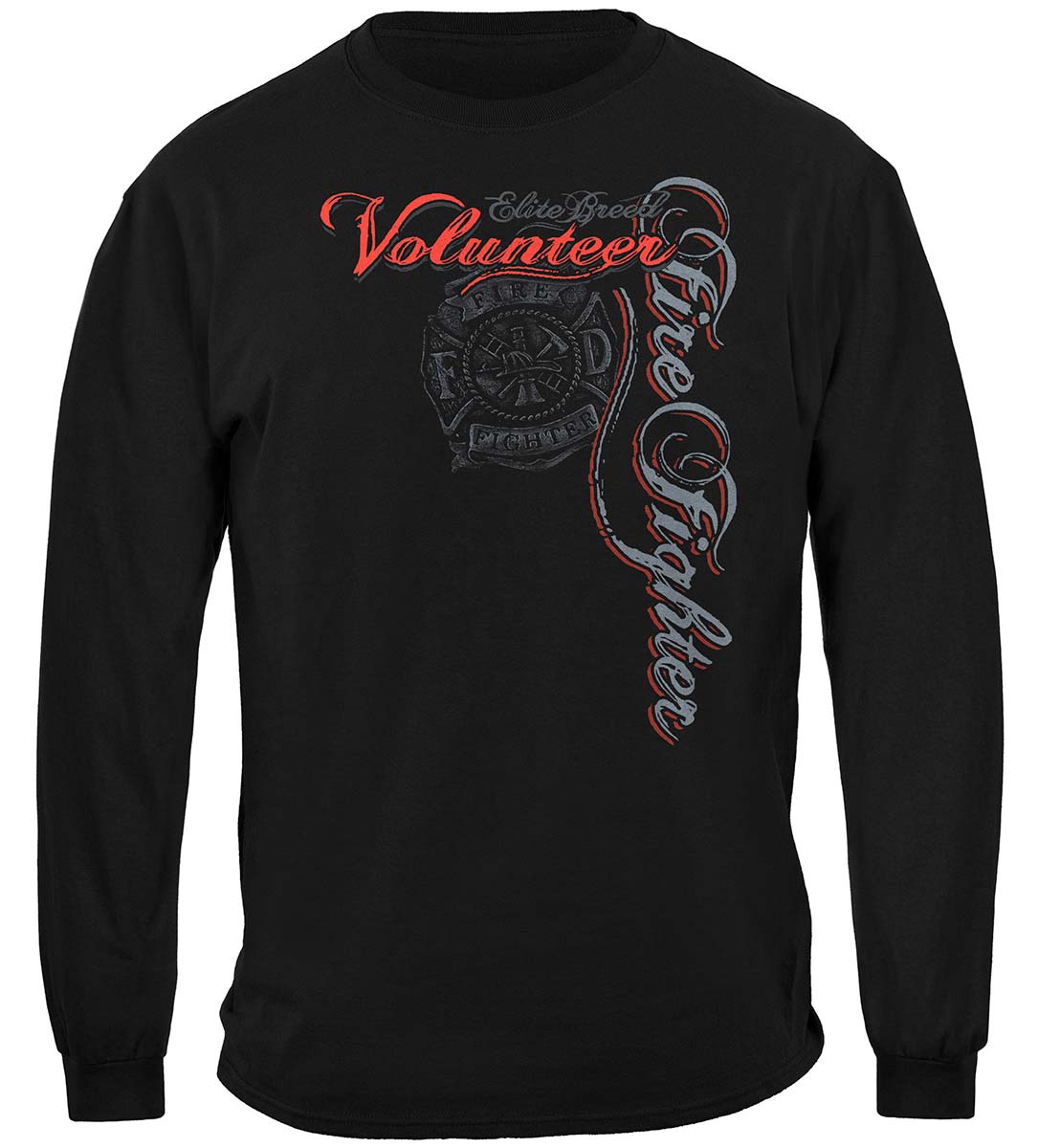 Elite Breed Volunteer Firefighter Long Sleeve Shirt - front view