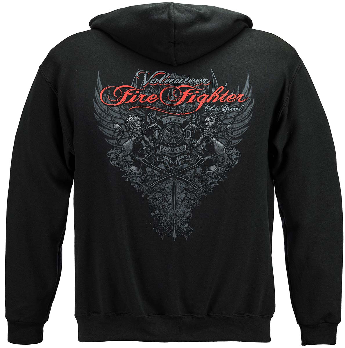 Elite Breed Volunteer Firefighter Hoodie - back view