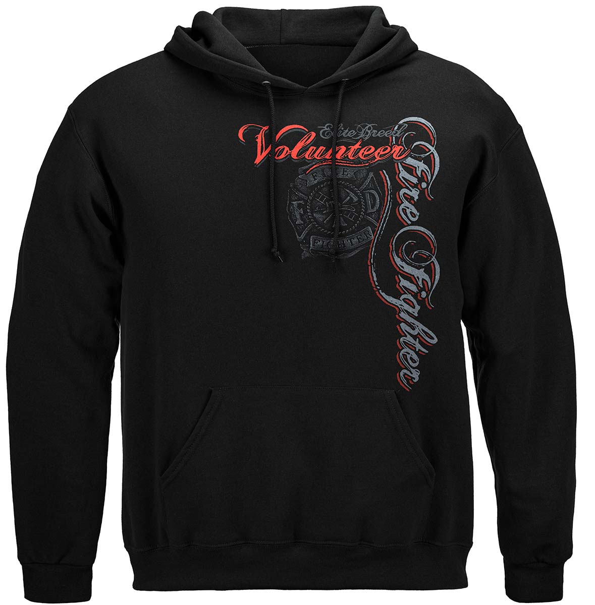 Elite Breed Volunteer Firefighter Hoodie - front view