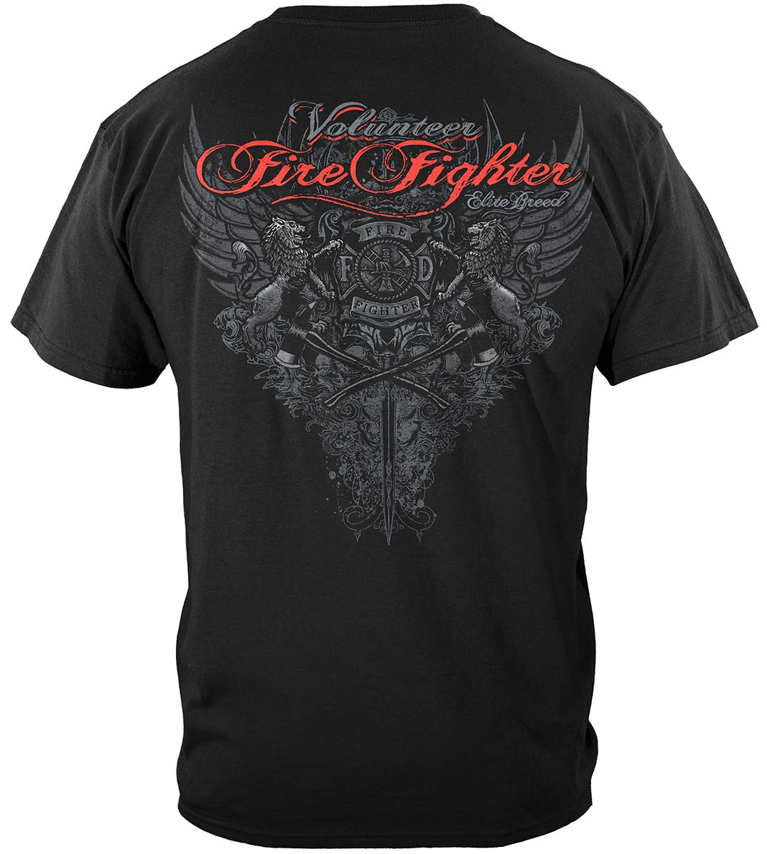 Elite Breed Volunteer Firefighter T-Shirt - back view