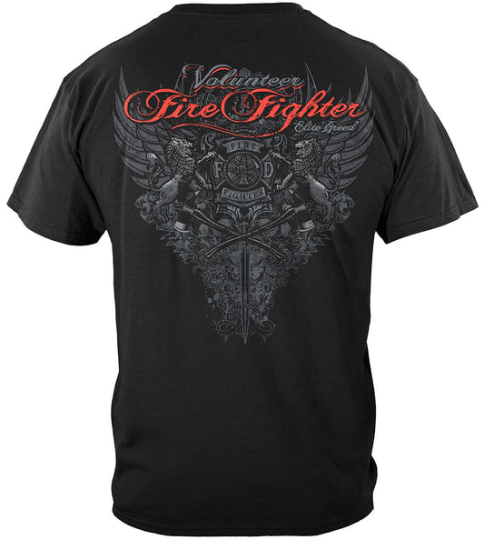 Elite Breed Volunteer Firefighter T-Shirt - back view