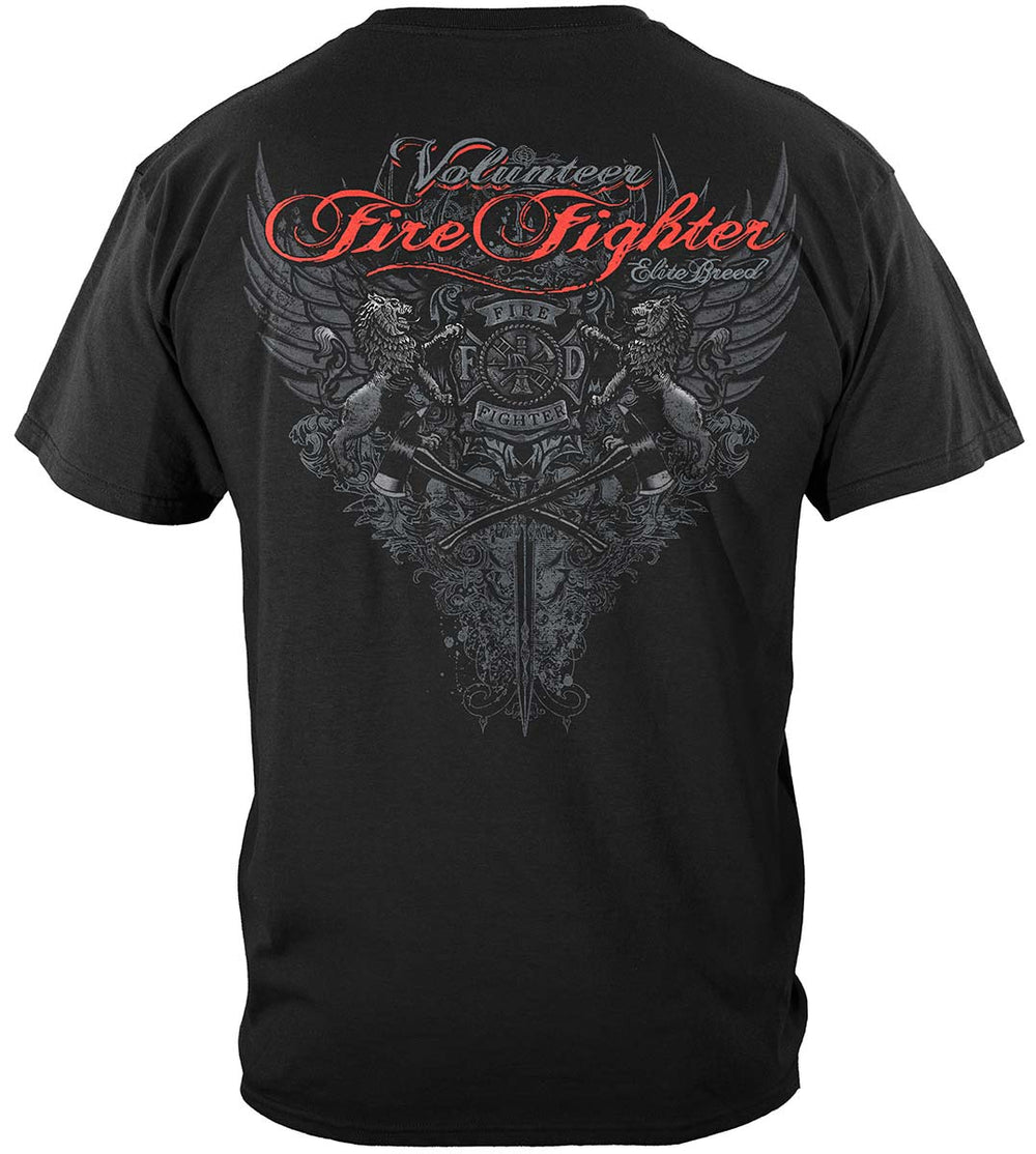 Elite Breed Volunteer Firefighter T-Shirt - back view