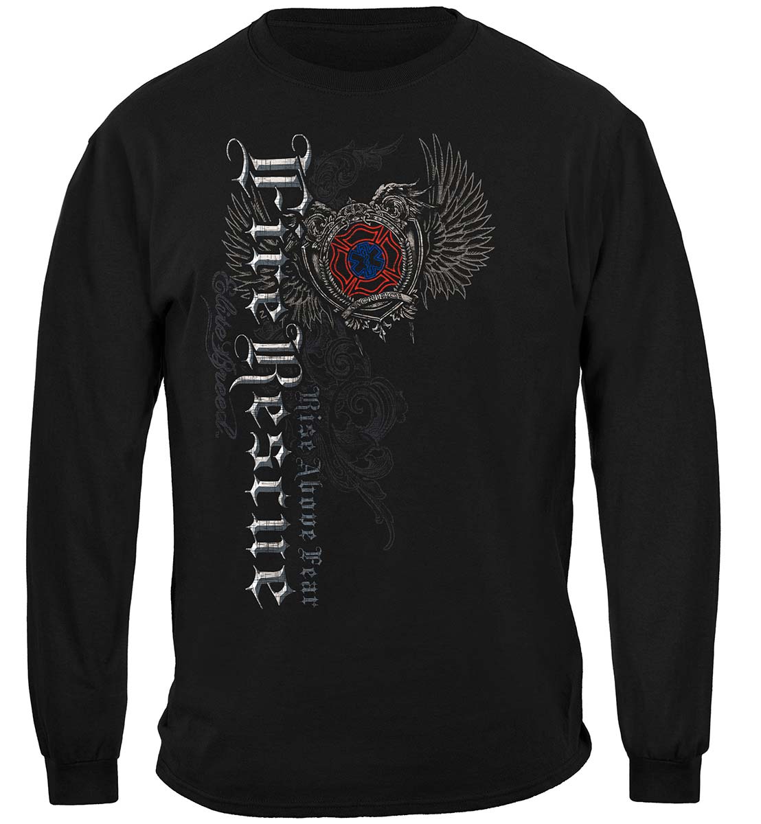 Elite Breed Fire Rescue Long Sleeve Shirt - front view