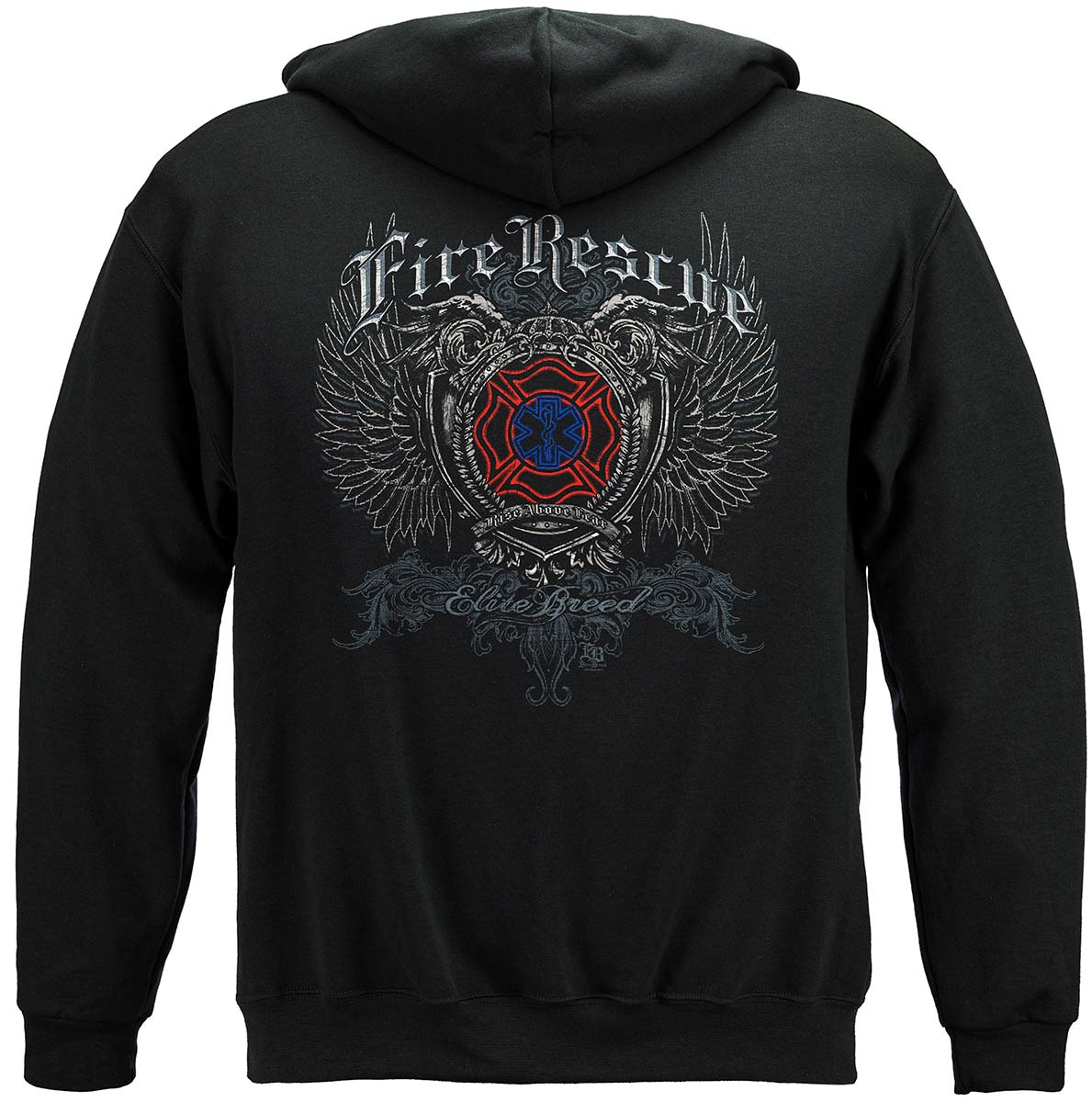 Elite Breed Fire Rescue Hoodie - back view