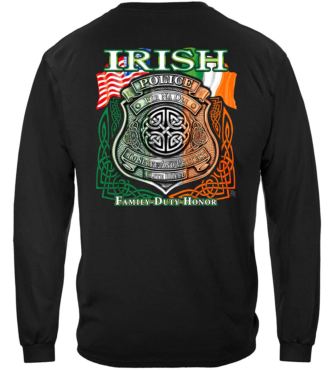 Elite Breed Irish American Police Long Sleeve Shirt - back view