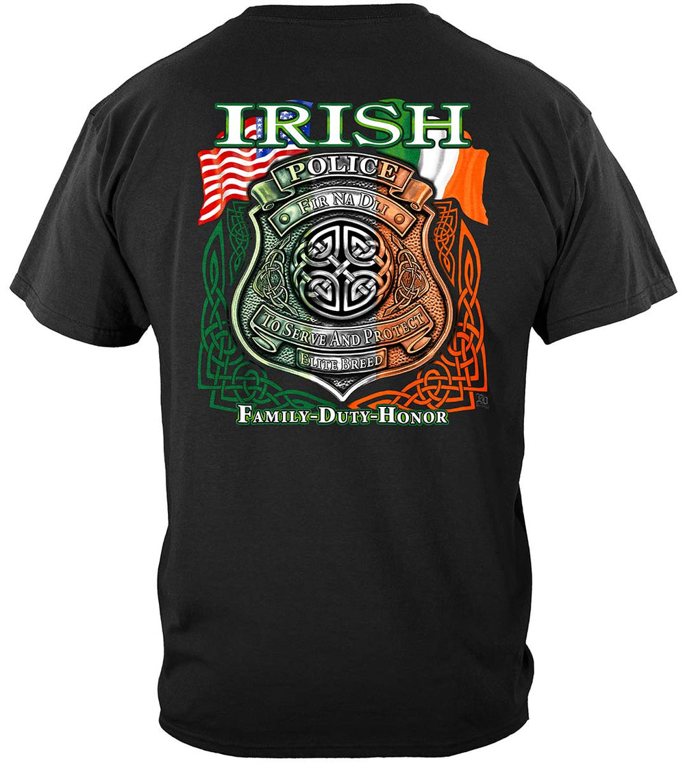 Elite Breed Irish American Police T-Shirt - back view