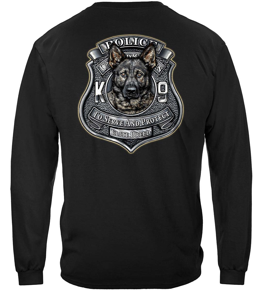 Elite Breed K9 Police Long Sleeve Shirt - back view